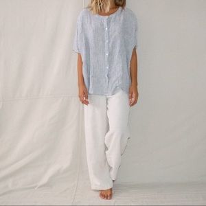 Tahari 100% Linen Blouse